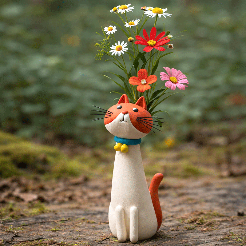 💖Last Day 50% OFF😸Handcrafted Quirky Cat Vase