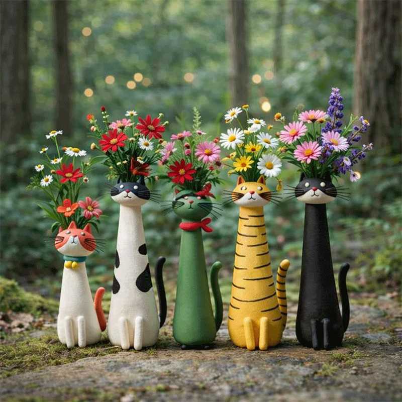 💖Last Day 50% OFF😸Handcrafted Quirky Cat Vase