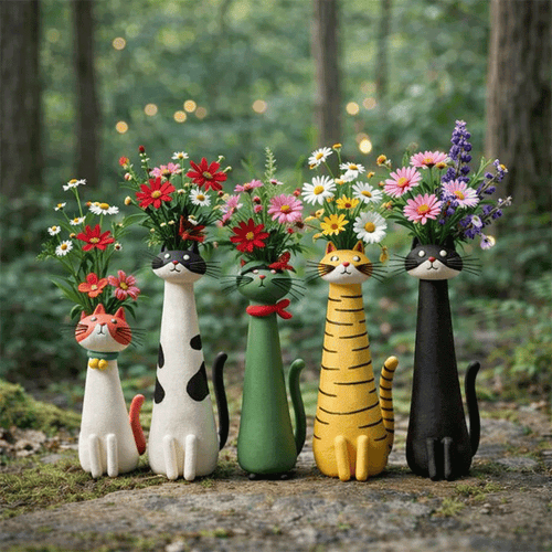 💖Last Day 50% OFF😸Handcrafted Quirky Cat Vase