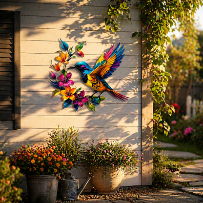 💖Hummingbird Bloom Metal Wall Art
