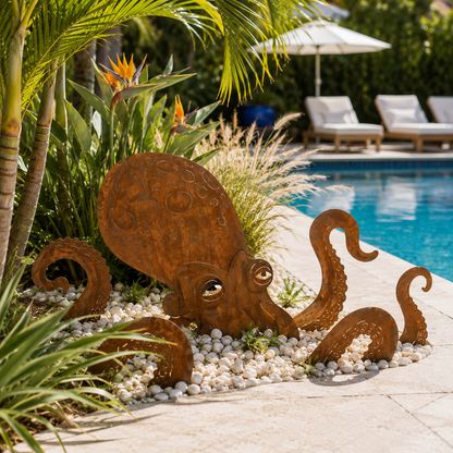 🔥Last Day 50% OFF🔥- 🐙Rust Patina Giant Squid Garden Sculpture