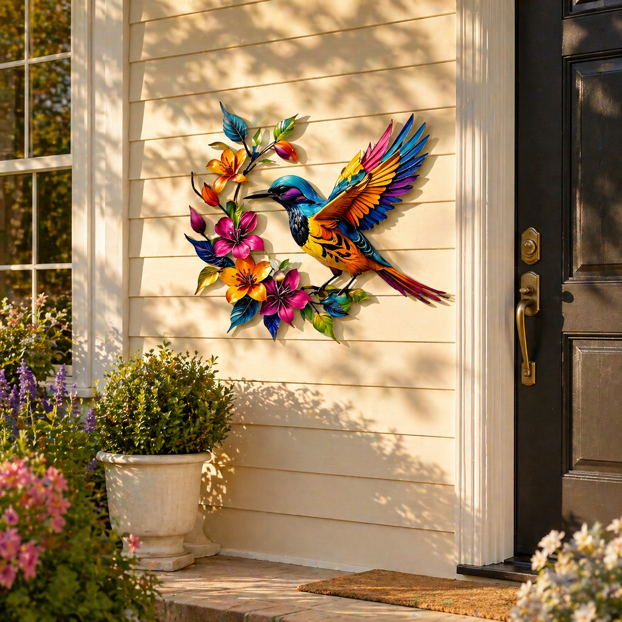 💖Hummingbird Bloom Metal Wall Art