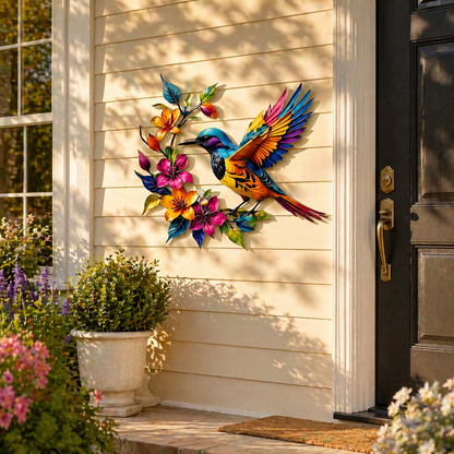 💖Hummingbird Bloom Metal Wall Art
