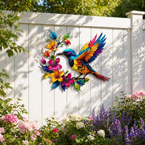 💖Hummingbird Bloom Metal Wall Art