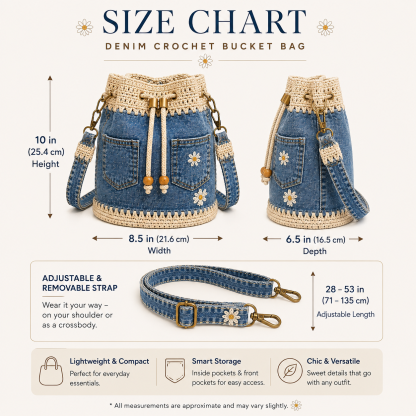 🔥Last Day 49% OFF-Denim Crochet Bucket Bag