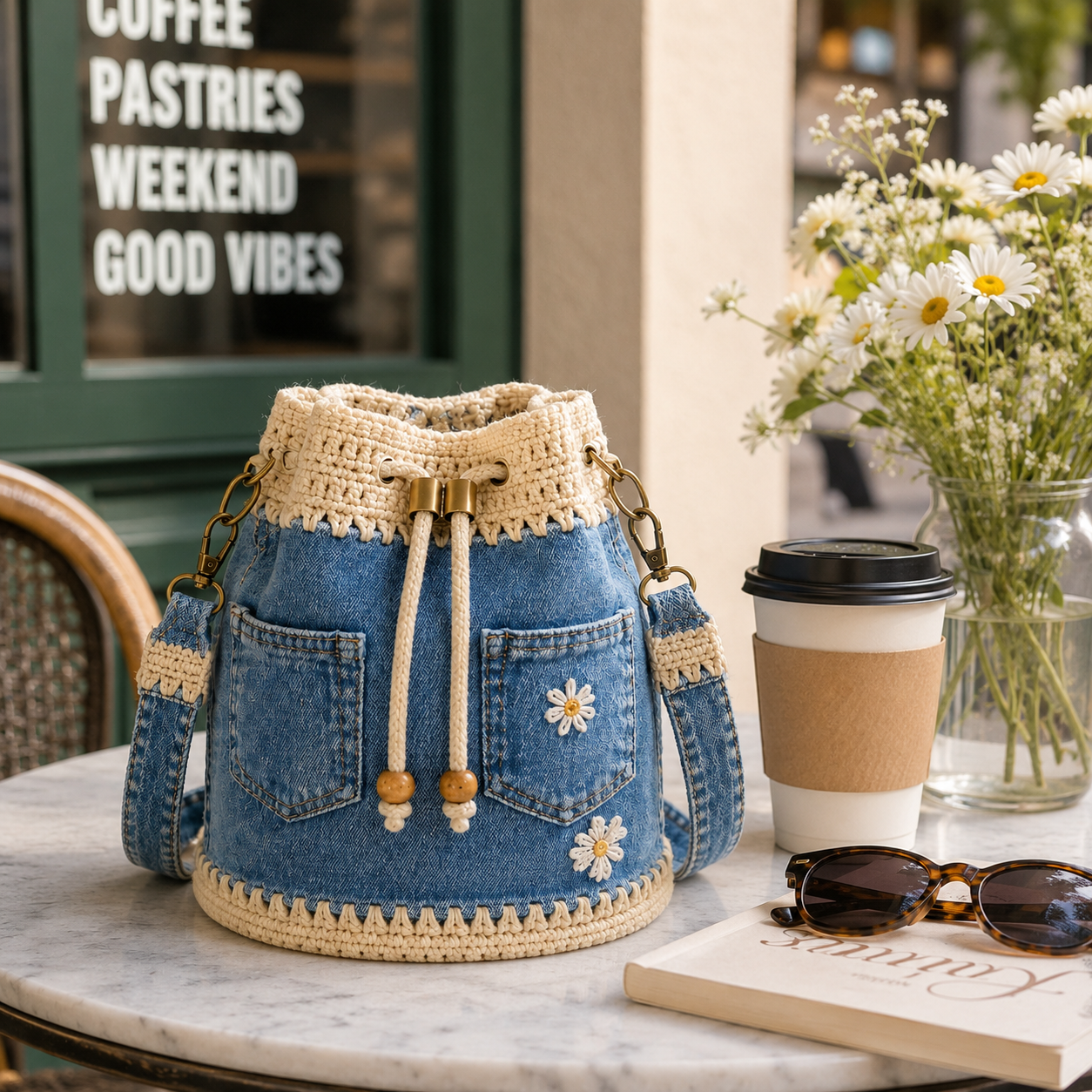 🔥Last Day 49% OFF-Denim Crochet Bucket Bag