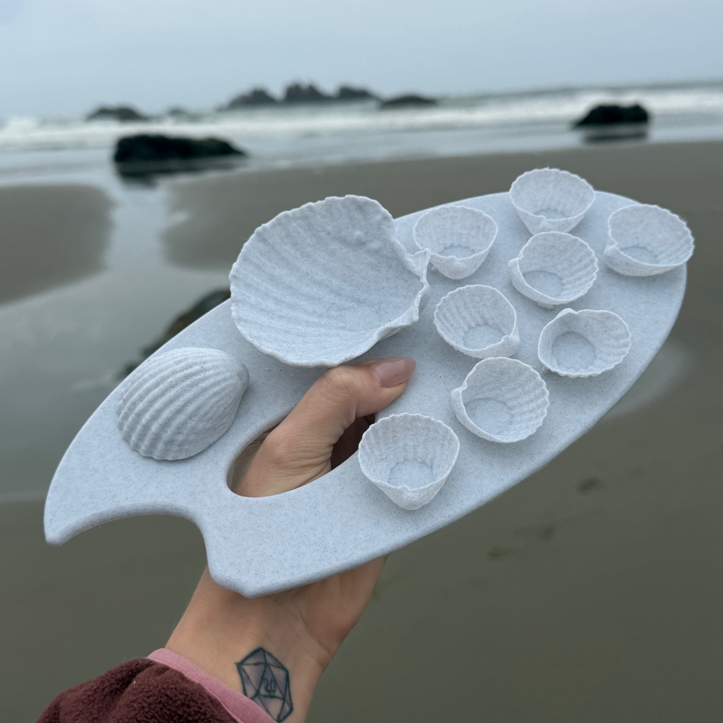 🐚🎨3D Printed Sea Shell Painting Palette