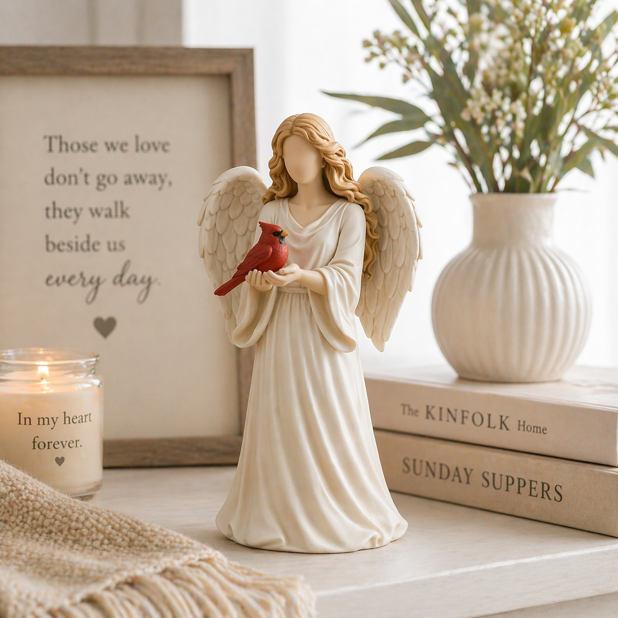 🔥Mother's Day Gift-Red Cardinal Bird Angel Figurine