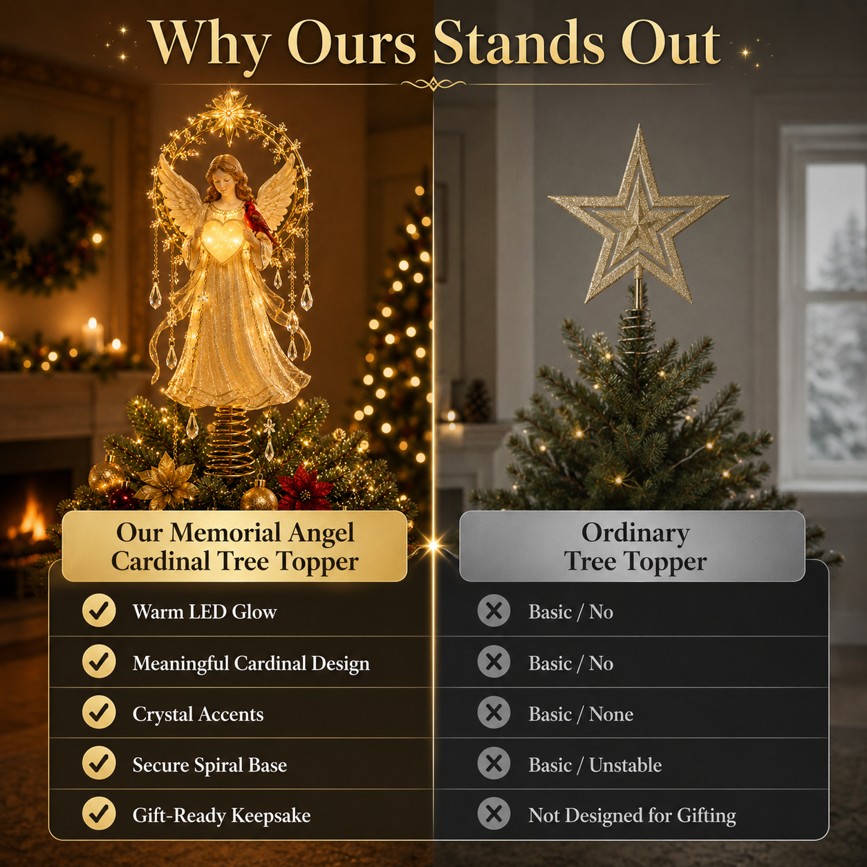 🎄Meaningful Christmas Tree Topper Collection™ – Lighted Holiday Keepsakes