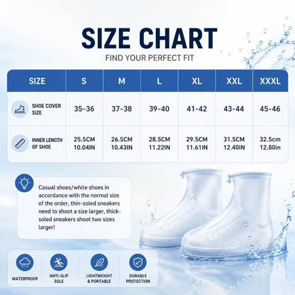 Waterproof Shoe Covers with Zipper & Adjustable Drawstring