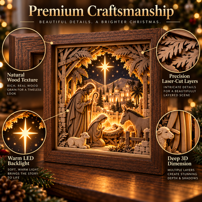 ✨Last Day 49% OFF✨🎄 Beginner-Friendly DIY Wooden Frame Light™ – 3D Christmas LED Kit