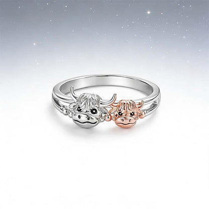 🔥LAST DAY 70% OFF 💕 ✨ Handcrafted Highland Cow Adjustable Ring