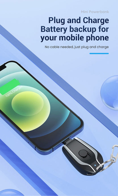 🔋Mini Keychain Power Bank - Your Portable Charging Solution