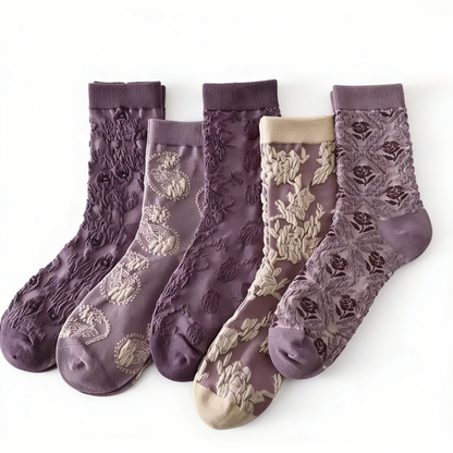 🌸 Vintage Floral Socks – 50% OFF Today Only! ✨