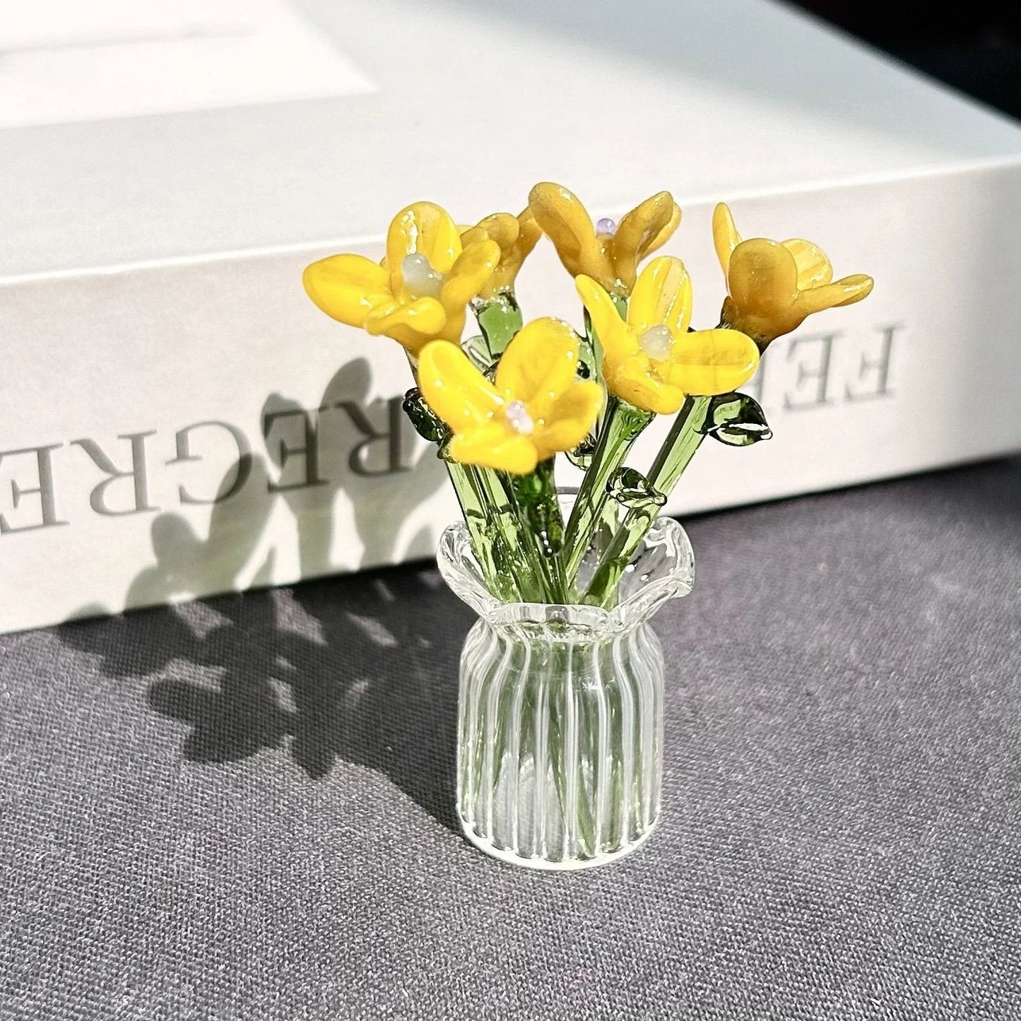 🔥⚡Flash Sale🌸✨Mini Glass Flower Ornament Crafts Artificial Flower Floral Figurine🌿💐