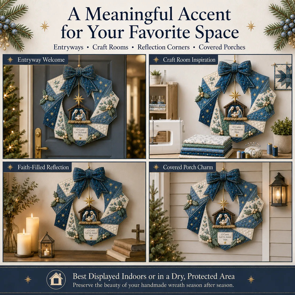 🔥LAST DAY 50% OFF - 🎄Christmas Fabric Wreath DIY Kit – A Keepsake You’ll Hang with Pride Year After Year💫