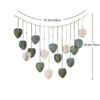 Bohemian macrame leaf wall hanging