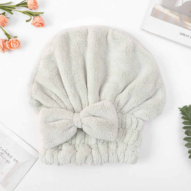 🎀Cute bow drying cap for women, absorbent quick-drying, thickened❄️