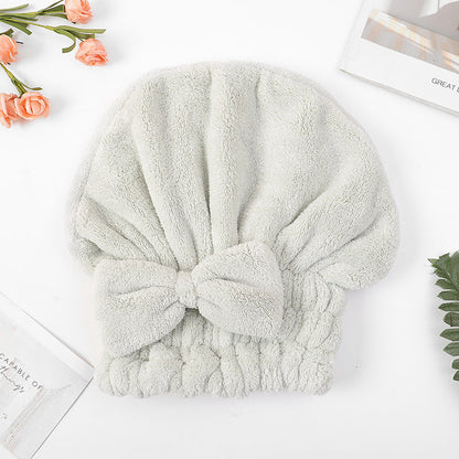 🎀Cute bow drying cap for women, absorbent quick-drying, thickened❄️