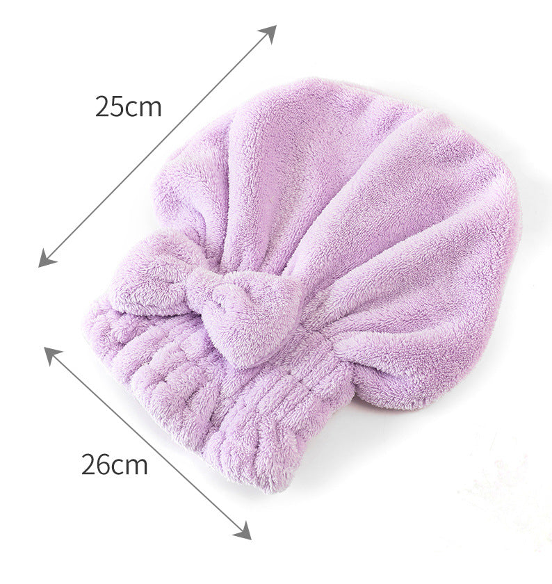 🎀Cute bow drying cap for women, absorbent quick-drying, thickened❄️