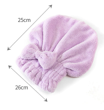 🎀Cute bow drying cap for women, absorbent quick-drying, thickened❄️