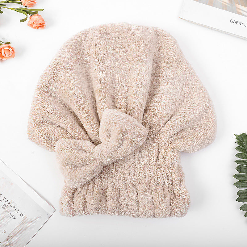 🎀Cute bow drying cap for women, absorbent quick-drying, thickened❄️
