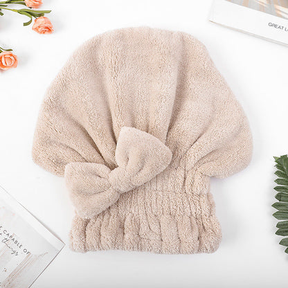 🎀Cute bow drying cap for women, absorbent quick-drying, thickened❄️