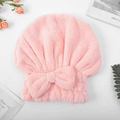 🎀Cute bow drying cap for women, absorbent quick-drying, thickened❄️
