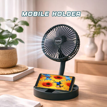 🔥USB Rechargeable Mini Telescopic Folding Fan