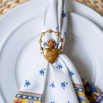 Catholic Devotional Napkin Rings – Sacred Heart, Virgin Mary & Jesus Table Décor