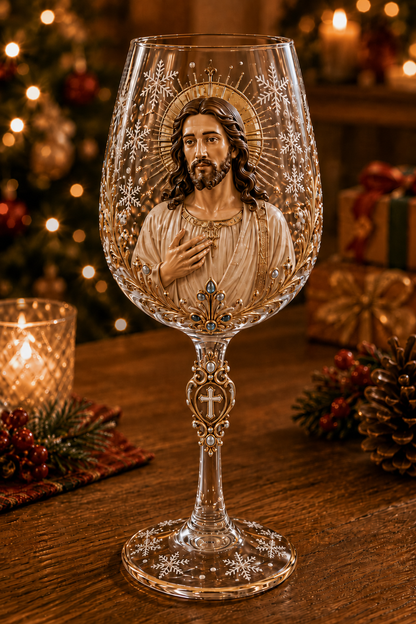 ✝️Faith & Grace 3D Christian Wine Glass Set – Meaningful Faith Gift✨🎁