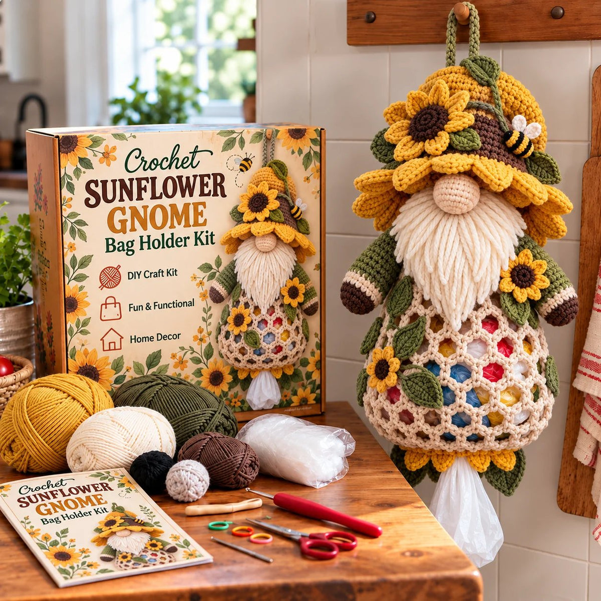 🧶 Gnome Kitchen Keepers | Crochet Bag Holder Collection 🌿