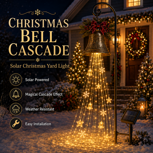 🎄 Christmas Bell Cascade Solar Yard Light✨