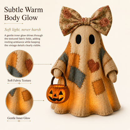 🎃 LIMITED-TIME OFFER – Vintage Patchwork Glowing Ghost Decor ✨