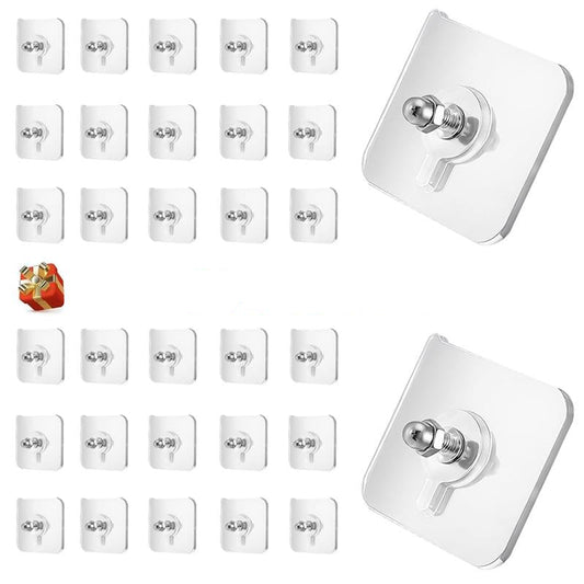 Adhesive Screw Hooks - No Drill, No Damage, Holds 5kg | Wall, Tile & Glass