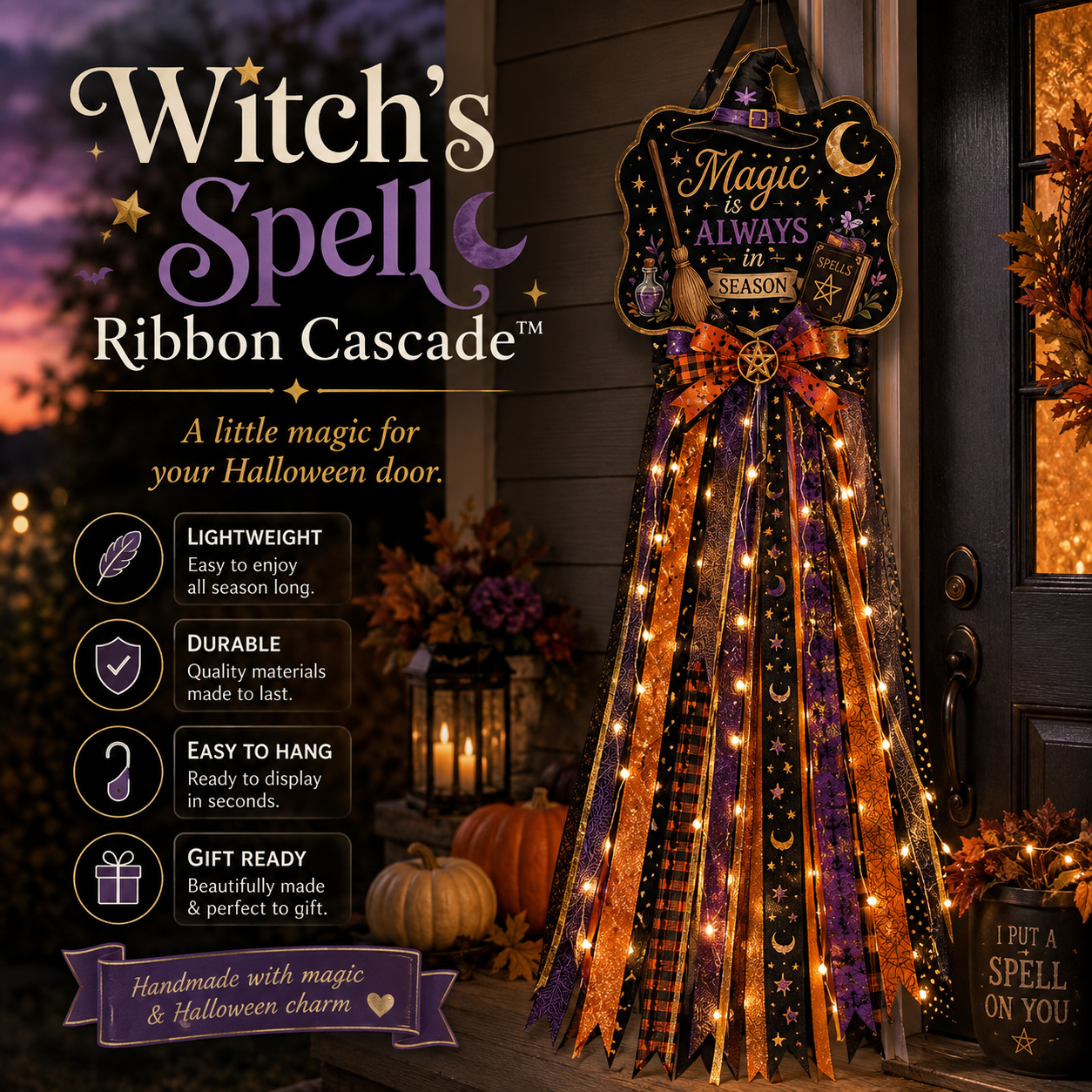 Witch Spell Halloween Ribbon Cascade
