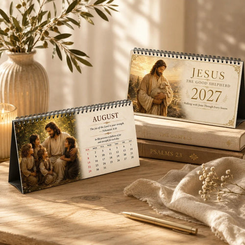 ✝️ 2027 Christian Desk Calendar | Jesus-Inspired Daily Encouragement for Home, Office, Prayer Spaces & Meaningful Christian Gifts 📖✨