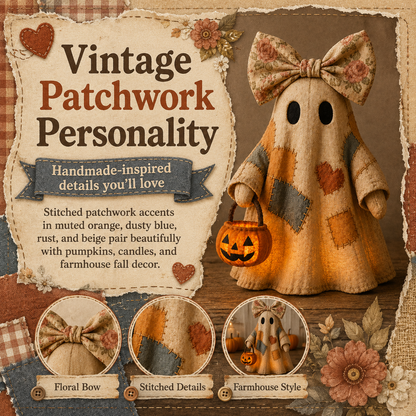 🎃 LIMITED-TIME OFFER – Vintage Patchwork Glowing Ghost Decor ✨