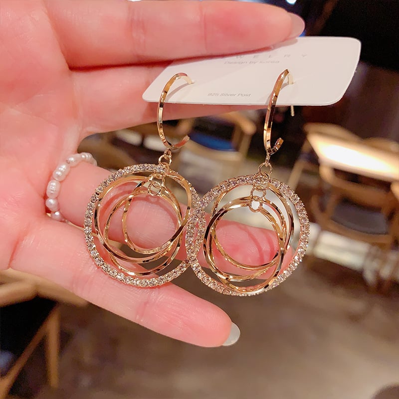 Mother's Day Gifts 2026 🔥Geometric multi-layered circle flower earrings
