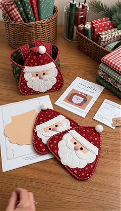 ⏳ Last Day 49% OFF – 🎄 Christmas Character Quilted Carry Basket | Padded Patchwork Fabrics, Layered Appliqué & Soft Carry Handle in DIY Kit or Ready-Made Styles 🎁✨