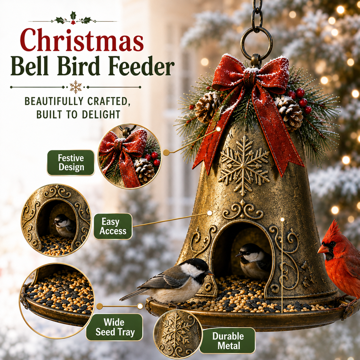 Christmas Bell Bird Feeder