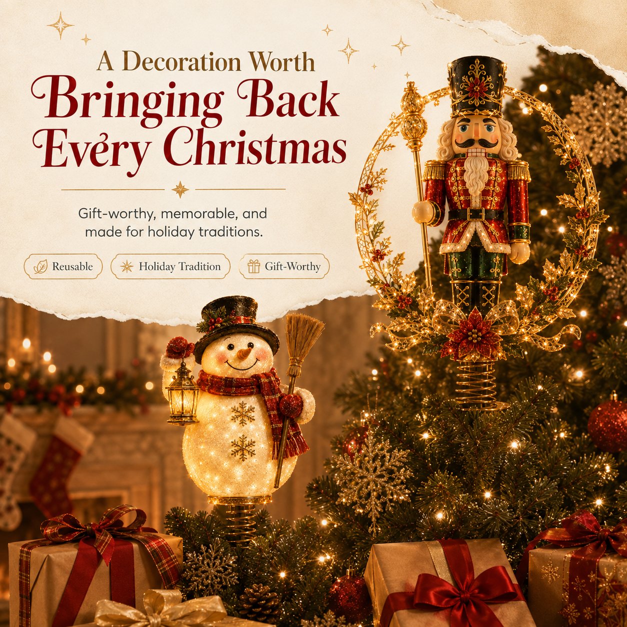 ⏳ Last Day 49% OFF – 🎅  Lighted Christmas Tree Topper Collection | 7 Festive Character Designs To Transform Your Tree Into A Holiday Showpiece ✨