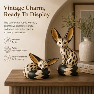 🔥 Limited Time – 50% OFF! 🦊 Vintage Fennec Fox Sculpture