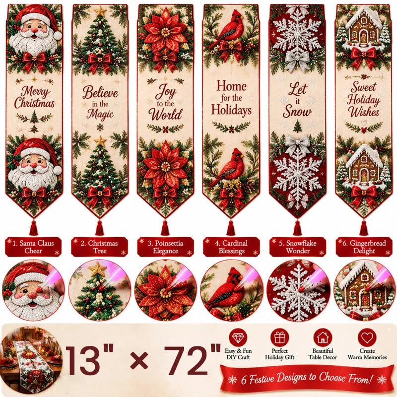 🔥HOT SALE🔥✨ DIY Christmas Diamond Painting Table Runner Kit