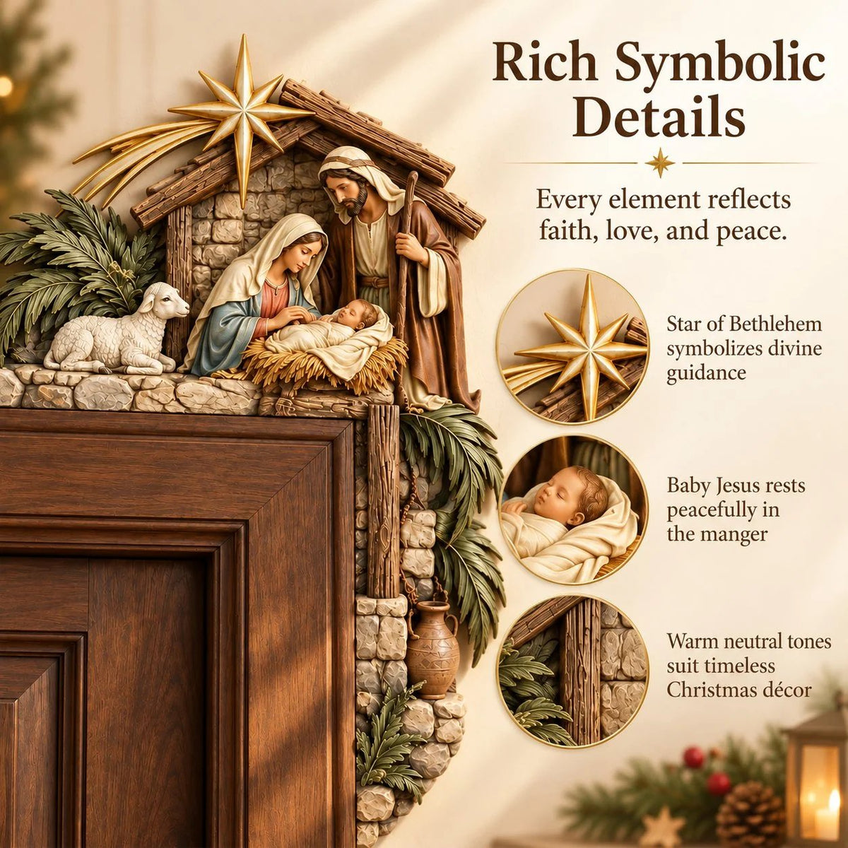 📍 Christmas Nativity Door Frame Corner Decor — A Meaningful Holiday Accent ✨