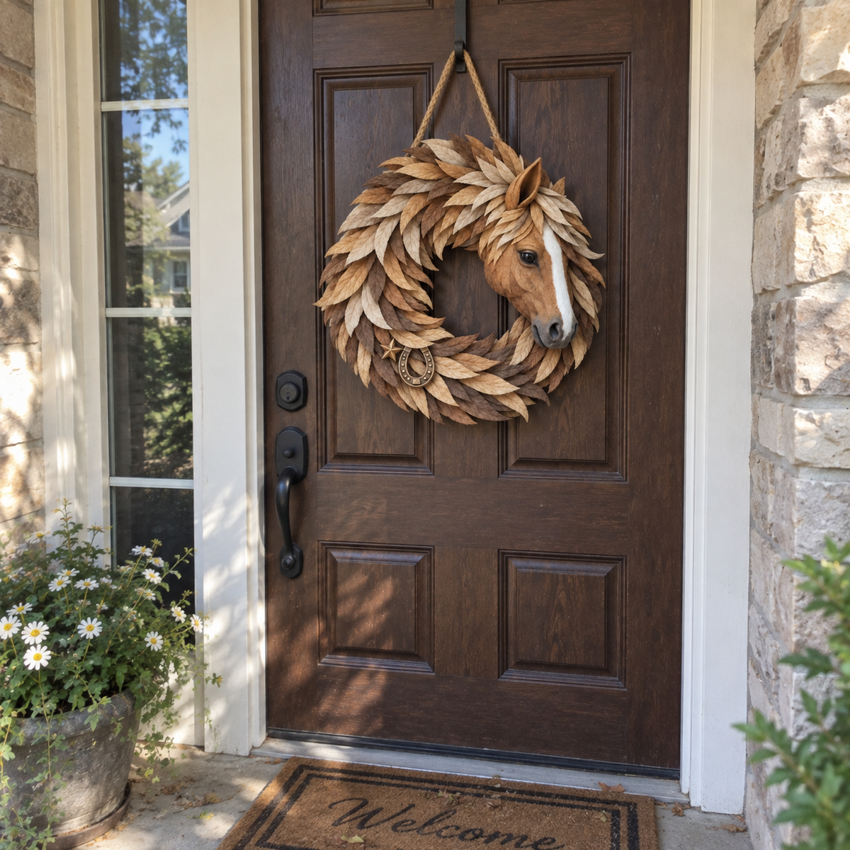 🐴🤎Rustic Horse Head Wreath – Western Farmhouse Wall & Door Decor