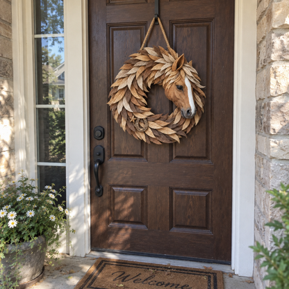 🐴🤎Rustic Horse Head Wreath – Western Farmhouse Wall & Door Decor