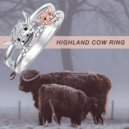 🔥LAST DAY 70% OFF 💕 ✨ Handcrafted Highland Cow Adjustable Ring