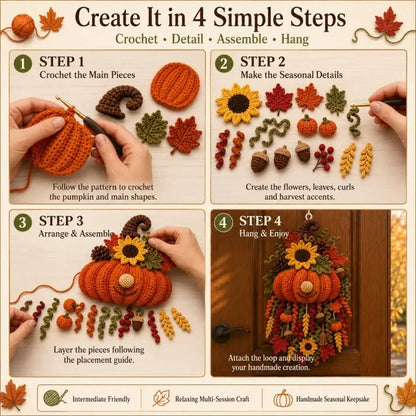 🧶 DIY Seasonal 3D Crochet Door Hanger Kit Collection | Coordinated Yarn, Filling, Accessories & Step-by-Step Instructions Included 💕