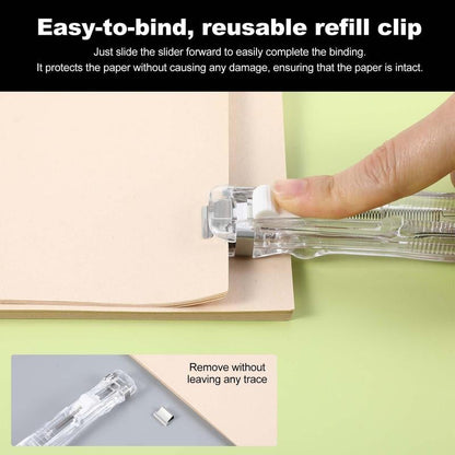 🎁Last Day 50% OFF  Portable Binder Clip Stapler - Includes 50 reusable clips